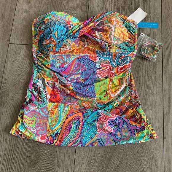 Blue Rod Beattie woman’s swim top with removable straps attached - Picture 1 of 5